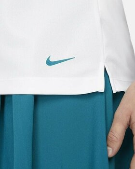 Camisa pólo Nike Dri-Fit Victory Stripe Womens Sleeveless Polo Shirt White/Bright Spruce/Bright Spruce L - 4