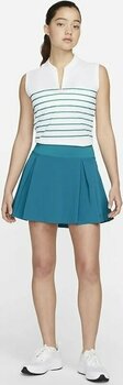Camisa pólo Nike Dri-Fit Victory Stripe Womens Sleeveless Polo Shirt White/Bright Spruce/Bright Spruce L - 5