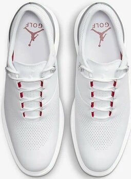 Men's golf shoes Nike Jordan ADG 4 Mens Golf Shoes White/Black/Pure Platinum/Fire Red 44 - 5