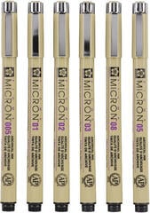 Technické pero Sakura Pigma Micron Fineliner Technické perá 0,25 mm 6 ks - 2