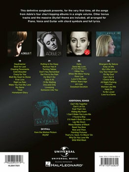 Partitura para pianos Adele The Complete Colection: Piano, Vocal and Guitar Livro de música - 5