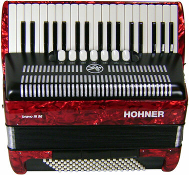 Acordeón de piano Hohner BRAVO III 96 RED - 3
