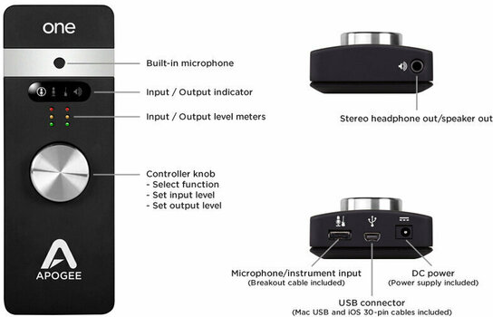 USB-audio-interface - geluidskaart Apogee One iOS - 2