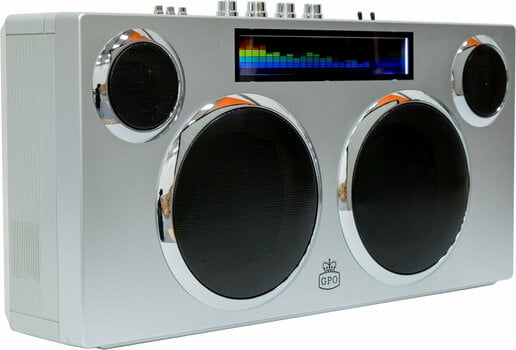 portable Speaker GPO Retro Manhattan - Boombox Stereo Silver - 2