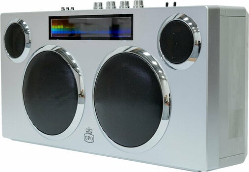 Enceintes portable GPO Retro Manhattan - Boombox Stereo Argent - 3