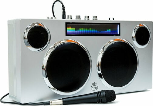 přenosný reproduktor GPO Retro Manhattan - Boombox Stereo Stříbrná - 4