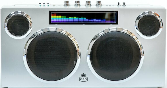 Portable Lautsprecher GPO Retro Manhattan - Boombox Stereo Silber - 8