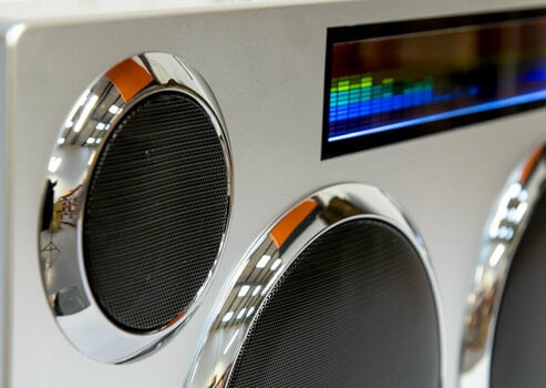 Speaker Portatile GPO Retro Manhattan - Boombox Stereo Silver - 15