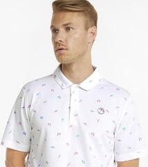 Polo košile Puma AP Dancing Umbrellas Mens Bright White/lgiers Blue XS Polo košile - 5