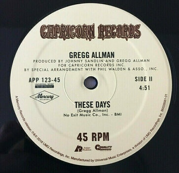 LP Gregg Allman - Midnight Rider/These Days Single (200g) (45 RPM) - 2