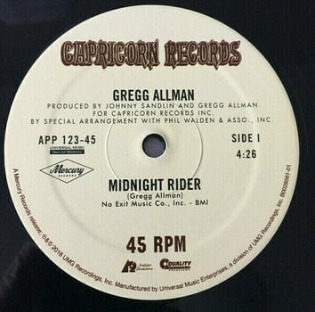 LP Gregg Allman - Midnight Rider/These Days Single (200g) (45 RPM) - 3