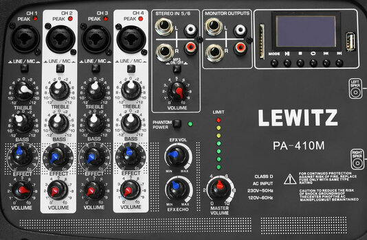 Prenosný ozvučovací PA systém Lewitz PA 410 M Prenosný ozvučovací PA systém - 8