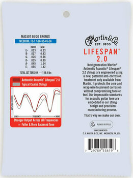 Cordas de guitarra Martin MA150T Authentic Lifespan - 2