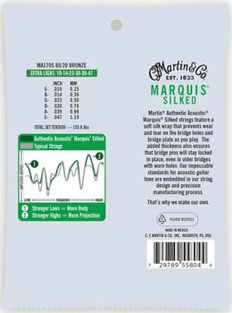 Cordes de guitares acoustiques Martin MA170S Authentic Marquis - 2