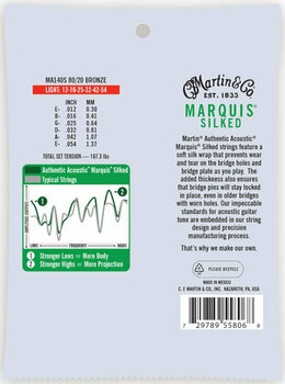 Cordes de guitares acoustiques Martin MA140S Authentic Marquis - 2