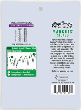 Cordes de guitares acoustiques Martin MA535S Authentic Marquis - 2