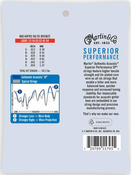 Guitar strings Martin MA140PK3 Authentic SP - 2