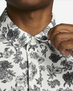 Polo Shirt Nike Dri-Fit Player Floral Mens Polo Shirt White/Brushed Silver 3XL - 3