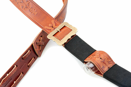 Leather guitar strap RightOnStraps Legend BM Bohemian Leather guitar strap Woody - 7