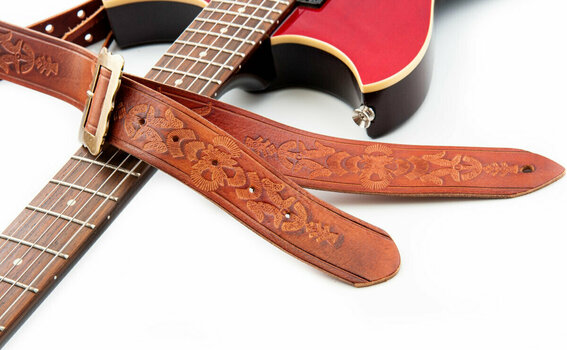 Leather guitar strap RightOnStraps Legend BM Bohemian Leather guitar strap Woody - 19