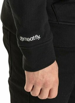Sudadera con capucha para exteriores Meatfly Logo Hoodie Black XL Sudadera con capucha para exteriores - 5