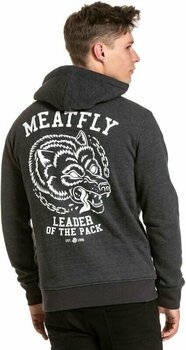 Pulover na prostem Meatfly Leader Of The Pack Hoodie Charcoal Heather S Pulover na prostem - 3
