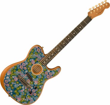 Guitare acoustique-électrique Fender FSR American Acoustasonic Telecaster Blue Flower - 3