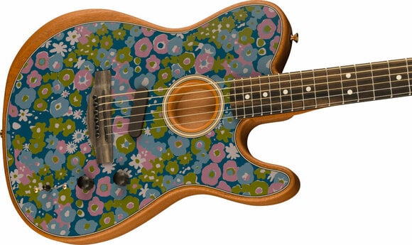 Elektroakustická gitara Fender FSR American Acoustasonic Telecaster Blue Flower - 4