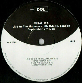 DOL VINILO METALLICA/ LIVE AT THE HAMMERSMITH ODEO