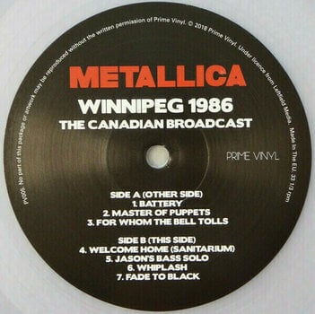 Disque vinyle Metallica - Winnipeg 1986 (2 LP) - 3