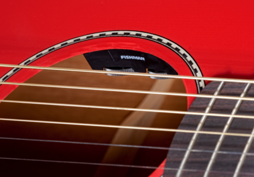 Guitare Dreadnought acoustique-électrique Fender Pro Custom Kingman C Fiesta Red - 3