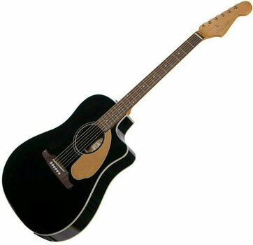 Dreadnought elektro-akoestische gitaar Fender Sonoran SCE Thinline Black - 3