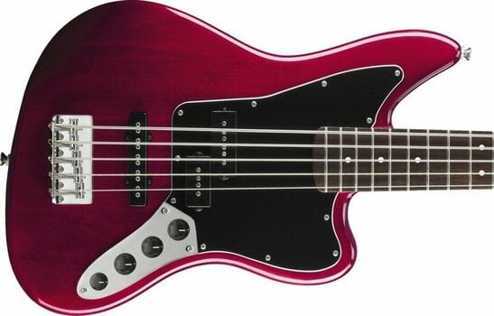 Bajo de 5 cuerdas Fender Squier Vintage Modified Jaguar Bass V Special 5 String Crimson Red Transparent - 3