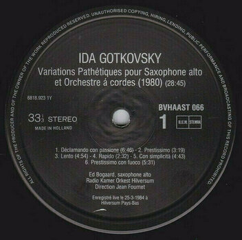 Vinyl Record Ida Gotkovsky Variations Pathétiques (12'' LP) - 2