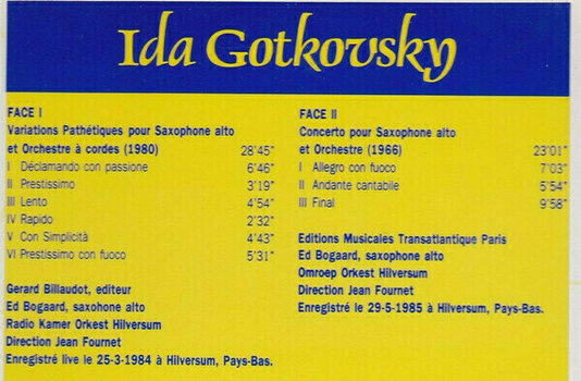 LP Ida Gotkovsky Variations Pathétiques (12'' LP) - 3