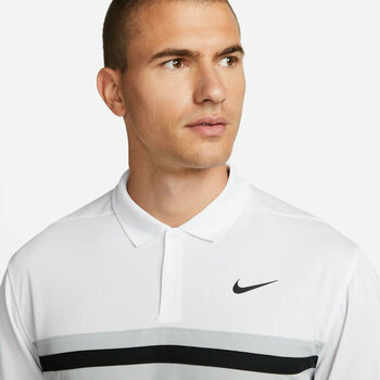 Polo-Shirt Nike Dri-Fit Victory Color-Blocked Mens Polo Shirt White/Light Smoke Grey/Black/Black 2XL - 3