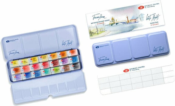Akvarelová farba Nevskaya Palitra White Nights Sada akvarelových farieb 21 ks - 2