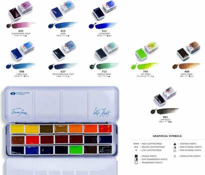 Akvarelová farba Nevskaya Palitra White Nights Sada akvarelových farieb 21 ks - 5