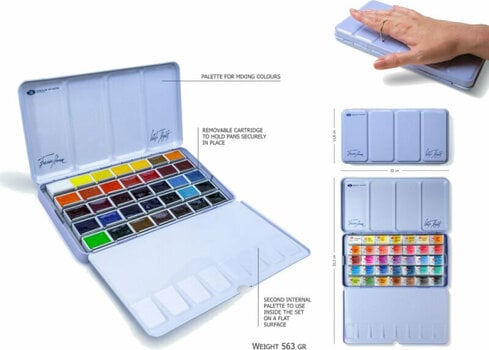 Akvarelová farba Nevskaya Palitra White Nights Sada akvarelových farieb 35 ks - 6