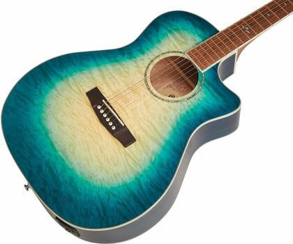Jumbo elektro-akoestische gitaar Cort GA-QF-CBB Coral Blue Burst - 3