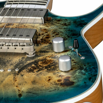 Guitare électrique Dean Guitars Exile Select Floyd 7 St Burl Poplar Satin Turquoise Burst - 4