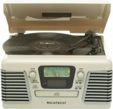 Gira-discos retro Ricatech RMC100 5 in 1 Musice Center Off White - 2