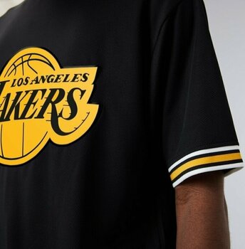 T-Shirt Los Angeles Lakers NBA Team Logo Oversized Mesh T-shirt Black/Yellow M T-Shirt - 4