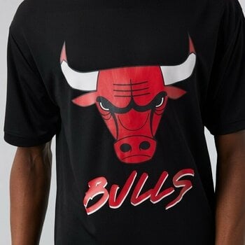 Pulóver Chicago Bulls NBA Script Mesh T-shirt Black/Red L Pulóver - 3