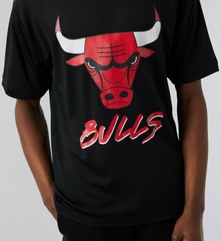 Pulóver Chicago Bulls NBA Script Mesh T-shirt Black/Red L Pulóver - 4