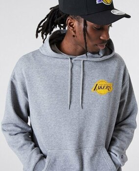 Φούτερ με Κουκούλα Los Angeles Lakers NBA Half Logo Oversized Hoody Γκρι S Φούτερ με Κουκούλα - 4