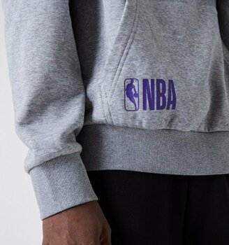 Φούτερ με Κουκούλα Los Angeles Lakers NBA Half Logo Oversized Hoody Γκρι S Φούτερ με Κουκούλα - 5