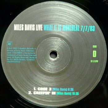 Vinyl Record Miles Davis - Live In Montreal (RSD 22) (2 LP) - 5