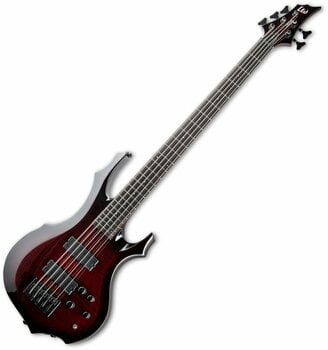 5-saitiger E-Bass, 5-Saiter E-Bass ESP LTD F-1005 See-Thru Black Cherry Sunburst - 3
