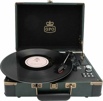 Prenosni gramofon GPO Retro Ambassador Green/Black - 2
